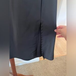 Black midi satin skirt